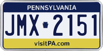 PA license plate JMX2151