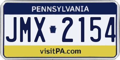 PA license plate JMX2154