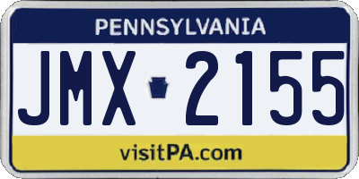 PA license plate JMX2155