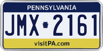 PA license plate JMX2161