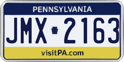 PA license plate JMX2163