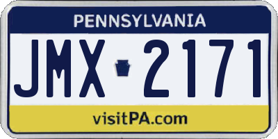 PA license plate JMX2171