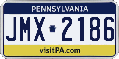 PA license plate JMX2186