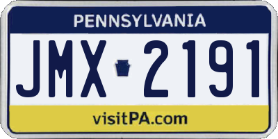 PA license plate JMX2191