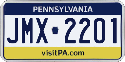 PA license plate JMX2201
