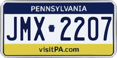 PA license plate JMX2207