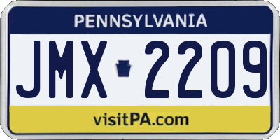 PA license plate JMX2209