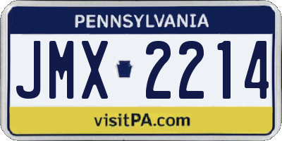 PA license plate JMX2214