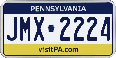 PA license plate JMX2224
