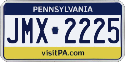 PA license plate JMX2225