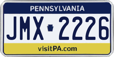 PA license plate JMX2226