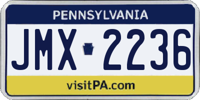 PA license plate JMX2236