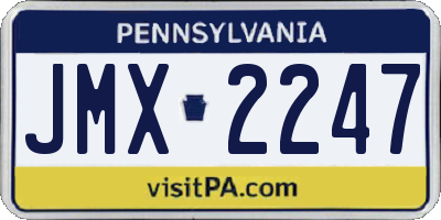 PA license plate JMX2247