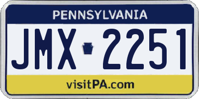 PA license plate JMX2251
