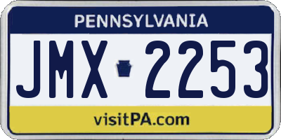 PA license plate JMX2253