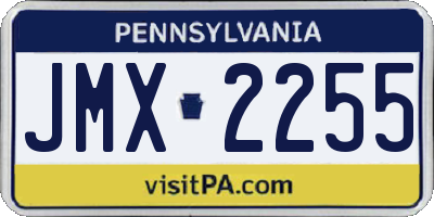 PA license plate JMX2255