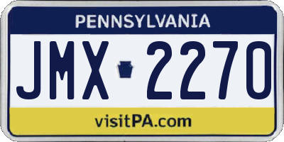 PA license plate JMX2270