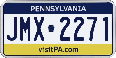 PA license plate JMX2271