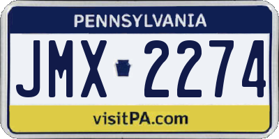 PA license plate JMX2274