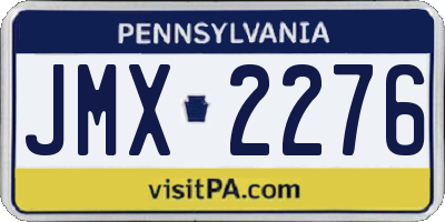 PA license plate JMX2276