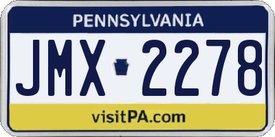 PA license plate JMX2278