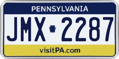 PA license plate JMX2287