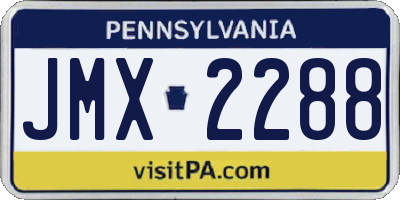 PA license plate JMX2288