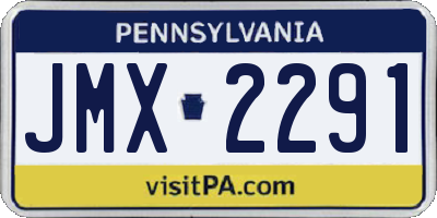 PA license plate JMX2291