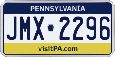 PA license plate JMX2296