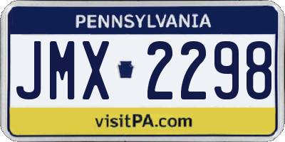 PA license plate JMX2298