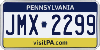PA license plate JMX2299