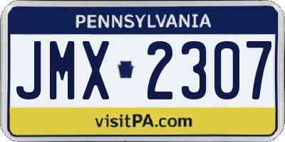 PA license plate JMX2307