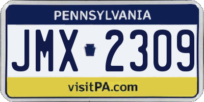 PA license plate JMX2309