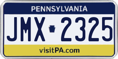 PA license plate JMX2325