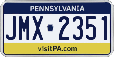 PA license plate JMX2351