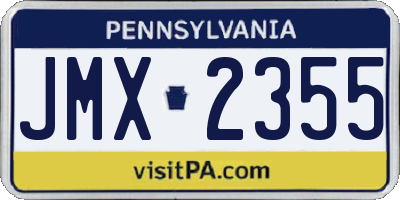 PA license plate JMX2355