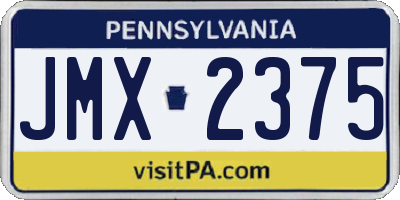 PA license plate JMX2375