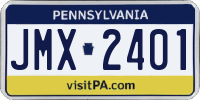PA license plate JMX2401