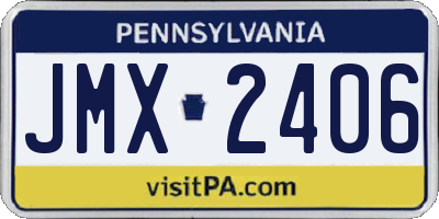 PA license plate JMX2406