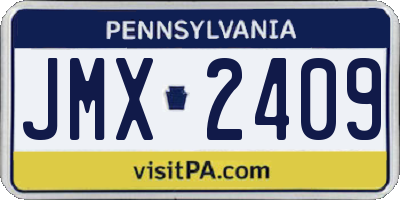 PA license plate JMX2409