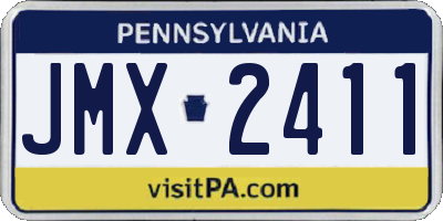 PA license plate JMX2411