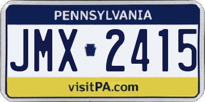 PA license plate JMX2415