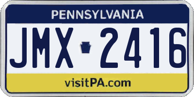 PA license plate JMX2416