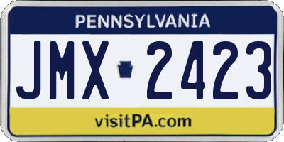 PA license plate JMX2423