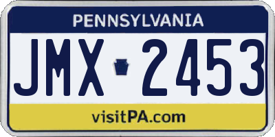 PA license plate JMX2453