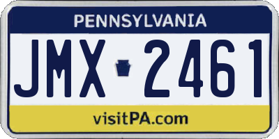 PA license plate JMX2461