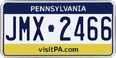 PA license plate JMX2466