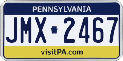PA license plate JMX2467