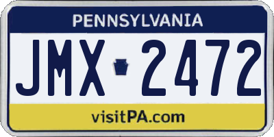 PA license plate JMX2472