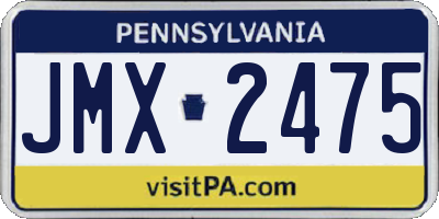 PA license plate JMX2475